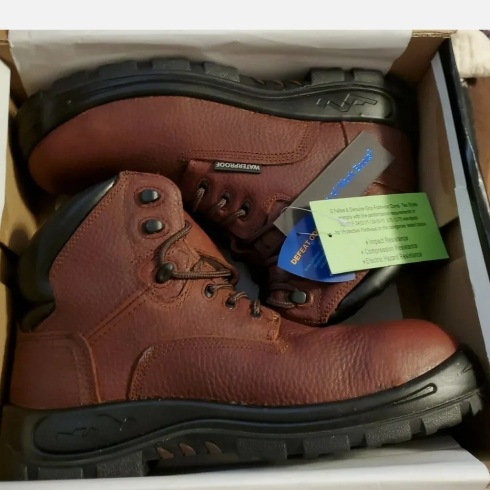 New S Fellas Genuine Grip 6051 Poseidon Comp Toe Men’s Workboot Size 9W R224 - Picture 2 of 2
